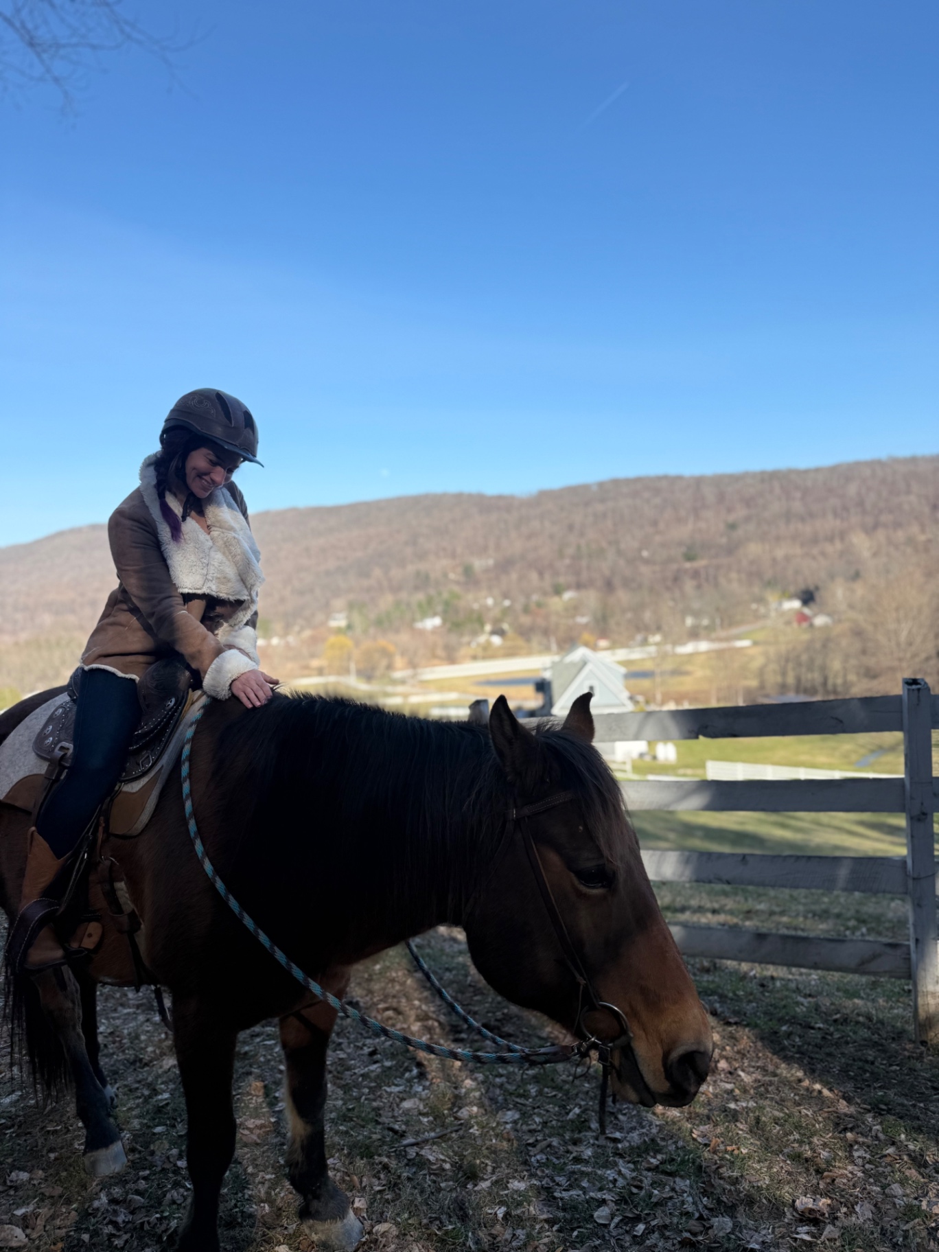 Mountain overlook from horseback